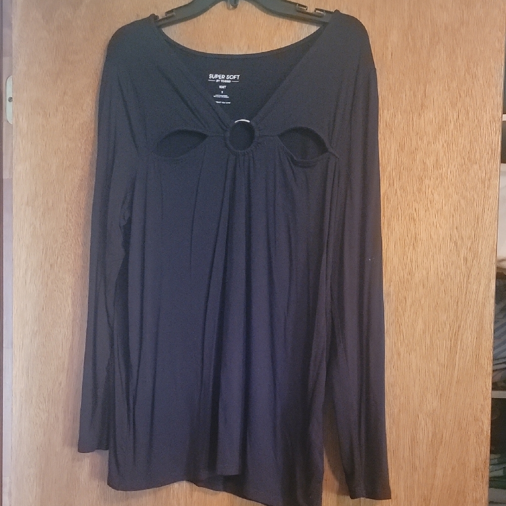 Torrid Black Long Sleeve Blouse